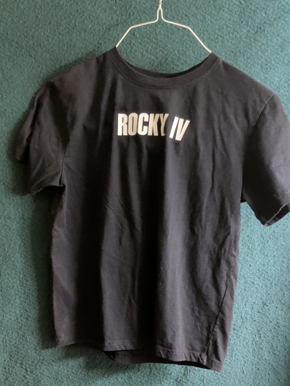 Rocky Black Kids Graphic Tee with White 'ROCKY IV' Chest Print